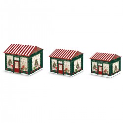 Set de 3 boîtes gigognes Noël GM forme maison - Christmas Toy Shop