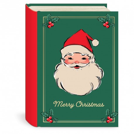 Mini book box gift card - Retro Santa