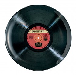 Assiette plate mélamine Vintage 'Record'