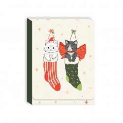 Pocket carnet de notes aimanté Noël - Merry Pets cat stockings