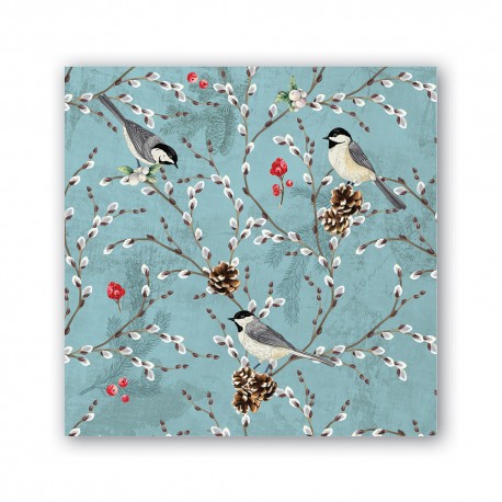 Pochette de 20 serviettes cocktail - Winterberry & Balsam
