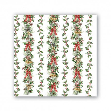 Pochette de 20 serviettes cocktail - Holiday Garland
