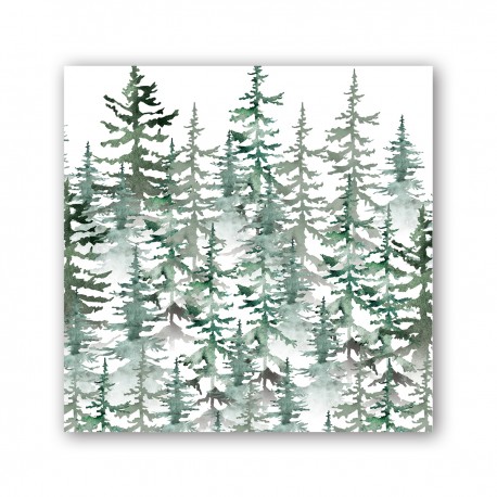 Pochette de 20 serviettes cocktail - Evergreen
