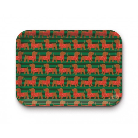 Kraft tray (mat 42x30cm) - Un Noël qui a du chien