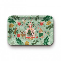 Plateau rectangulaire kraft S (brillant) - Ho Ho Ho
