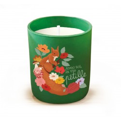 Bougie parfumée 220gr en verre vert - Nature Vivante (renard)