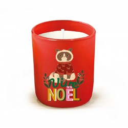 Bougie parfumée 220gr en verre rouge - Un Noël qui a du chien (vive..