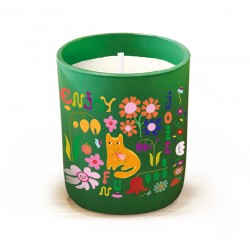 Bougie parfumée 220gr en verre vert - Enjoy