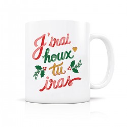 Mug céramique 350ml - Ho Ho Ho (J'irai houx tu iras)