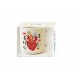Mug céramique rond beige 350ml - Le bonheur se partage (les amis)