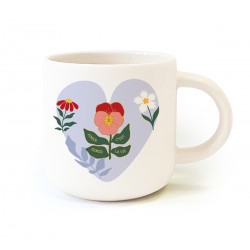 Round ceramic mug 12oz - Le bonheur se partage (aimer)