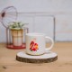 Mug céramique rond beige 350ml - Nature vivante (chouette)