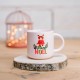 Mug céramique rond rose 350ml - Un Noël qui a du chien (vive Noël)