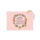Porte-monnaie en coton rose - Ho Ho Ho (le plus beau cadeau...)
