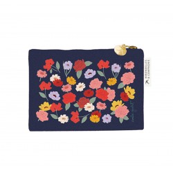 Porte-monnaie en velours bleu - Nature vivante