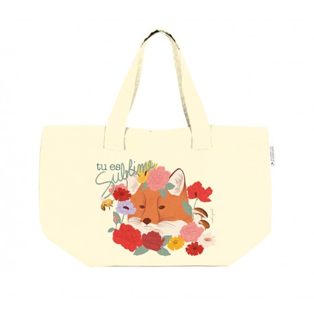 Large tote bag woth closure - Nature vivante (sublime)
