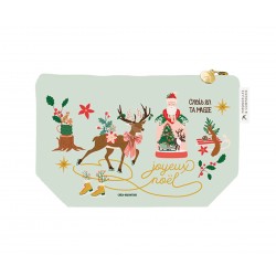 Trousse cosmétique en coton GM vert - Ho Ho Ho (crois en ta magie)