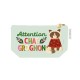 Trousse rectangulaire en coton PM vert - Un Noël qui a du chien (chat