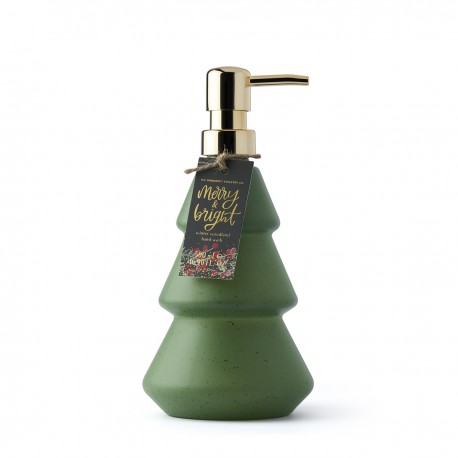 Savon liquide flacon verre 500ml en forme de sapin - Merry & Bright