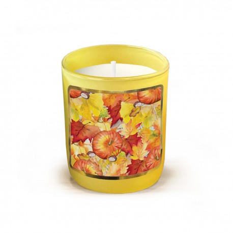 Bougie parfumée 220gr en verre jaune - Automne*