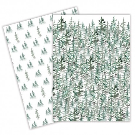 Set de 2 torchons assortis 100% coton - Evergreen
