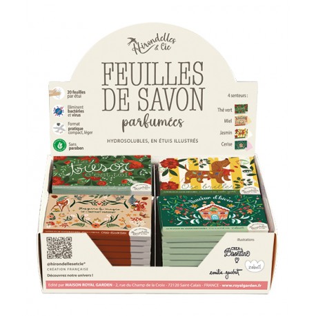 Présentoir 32 étuis de feuilles de savon - NOËL