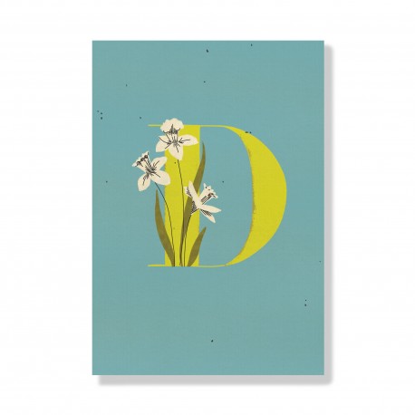 Carnet de notes A6 (dots) - Monogramme Floral D