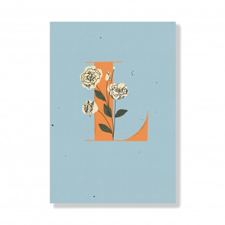 Carnet de notes A6 (dots) - Monogramme Floral L