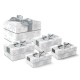 Big square bow box set of 5 - Silver Snowflakes