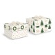 Big square bow box set of 2 - Merry and Bright Trees