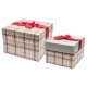 Big square bow set of 2 - Merry Gray Plaid