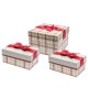 Big square bow set of 3 - Merry Gray Plaid