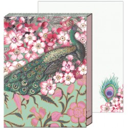 Pocket carnet de notes 'Cherry blossom peacock'