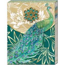 Pocket carnet de notes brooch (Peacock) 'Emerald Peacock'