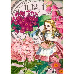 Carte double GM & env. 'ALICE' (Alice in the garden)