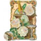 Carte double petit modèle 3D et enveloppe - Champagne & Roses