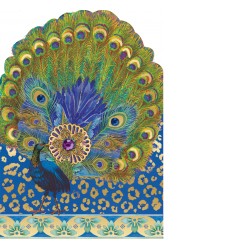 Carte double petit modèle 3D et enveloppe - Peacock Jewel Fan