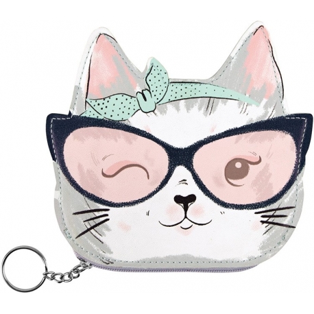 Trousse porte clés aspect cuir - Pets Cat Eye Glasses