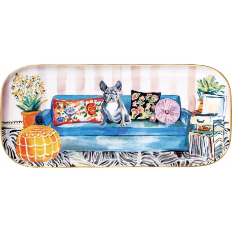 PORCELAIN SERVING TRAY - UPTOWN PETS FRENCHIE