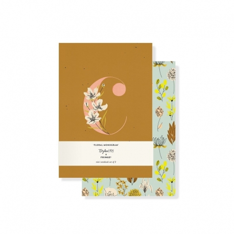 Set 2 mini journals - Monogram Floral C