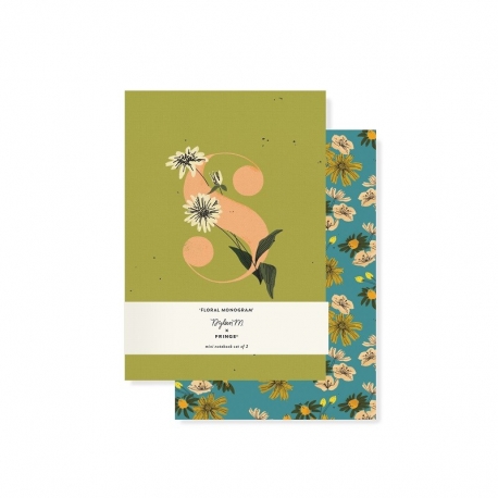 Set 2 mini journals - Monogram Floral S