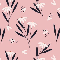 20 Serviettes 100% Bambou 33x33 cm Daisy Flowers Pink - Chic Mic
