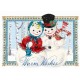 Carte double petit modèle 3D et enveloppe Noël - Mr & Mme Bonhomme