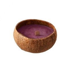 Bougie naturelle dans coquille de noix coco Berry Red - Chic Mic