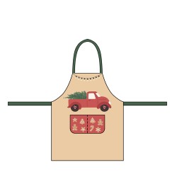 Organic kitchen apron kids Christmas Car - Chic Mic