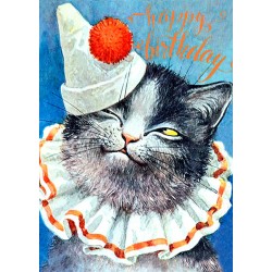 Cards - Happy Birthday - Clown Cat