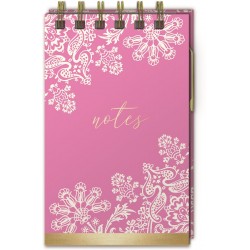 Jotter with pen- Prairie Rose (rasberry lace)
