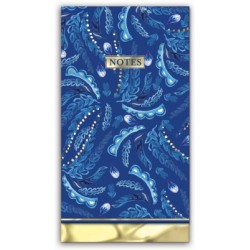 Carnet de notes long aimanté (azure feathers) - Azure Peacock