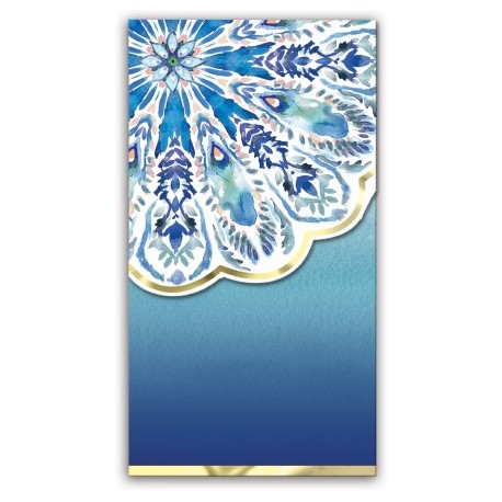 Carnet de notes long aimanté (azure medallion) - Azure Peacock