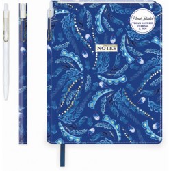 Journal with pen - Azure Feathers